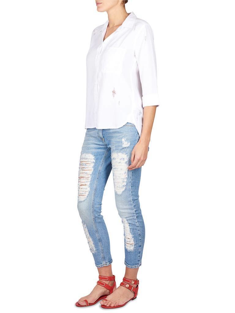 Elisabetta Franchi Destroyed skinny jeans lichtblauw