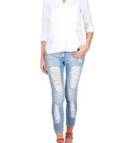 Bella Dahl Blouse with destroyed details white