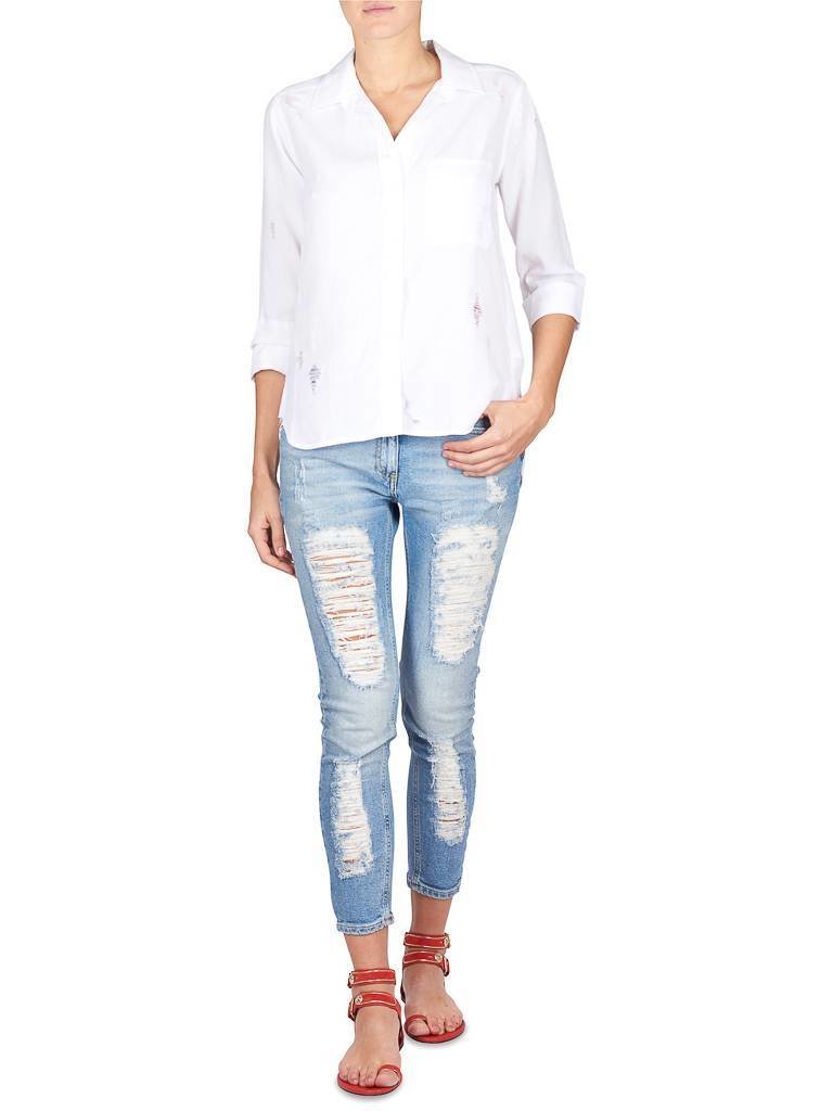 Bella Dahl Blouse with destroyed details white