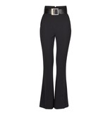 Elisabetta Franchi Palazzo trousers with belt black
