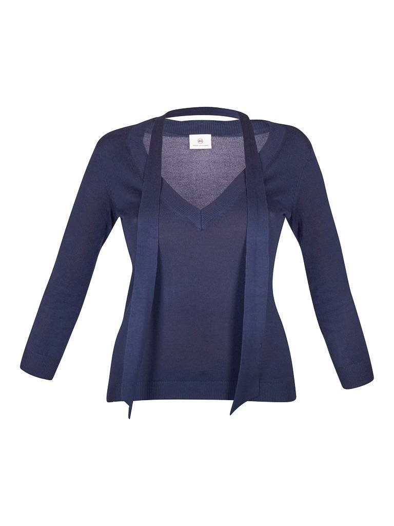 Adriano Goldschmied Pullover with V-neck dark blue