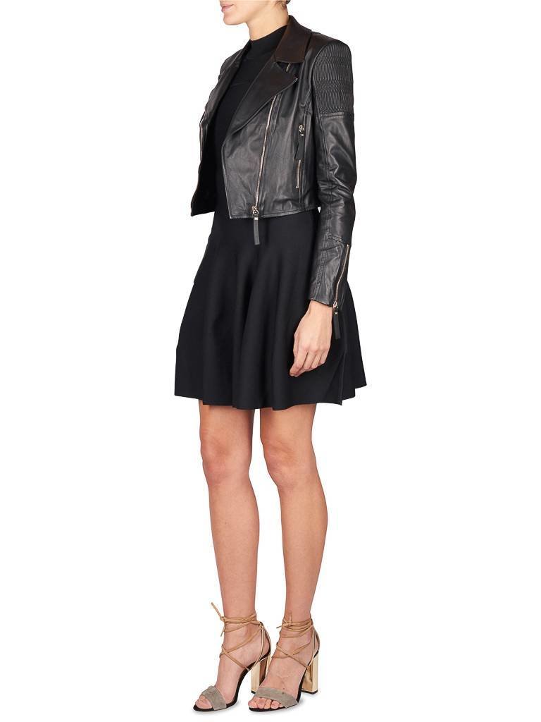 Elisabetta Franchi Lederjacke schwarz