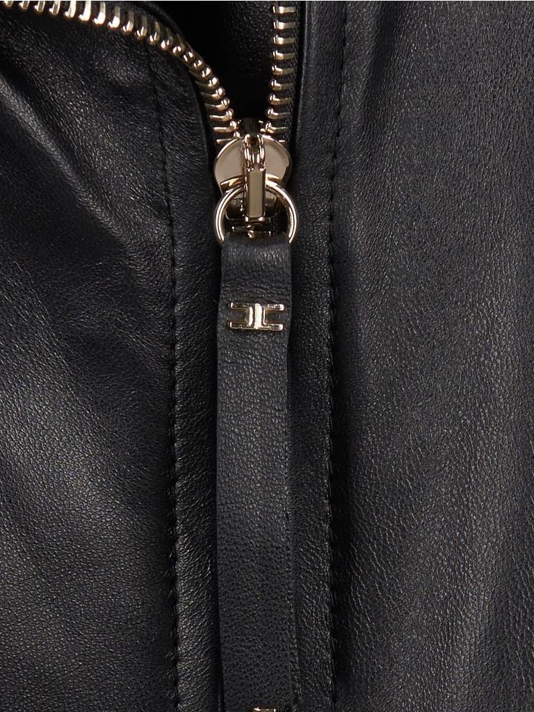 Elisabetta Franchi Leren jas zwart