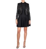 Elisabetta Franchi Leren jas zwart