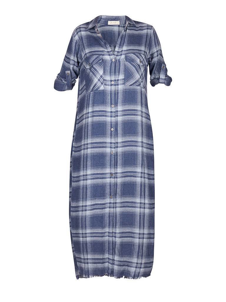 Bella Dahl Geruite jurk beacon blue