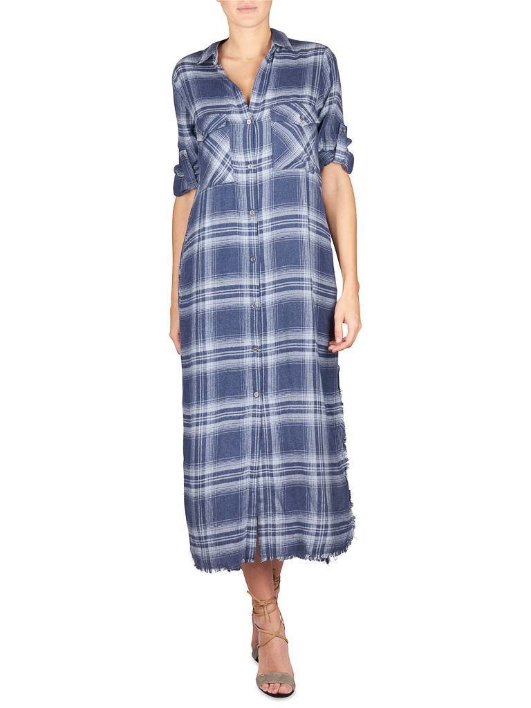 Bella Dahl Geruite jurk beacon blue