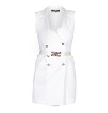 Elisabetta Franchi Mouwloze colbert jurk wit