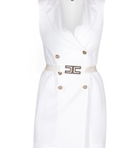 Elisabetta Franchi Sleeveless jacket dress white