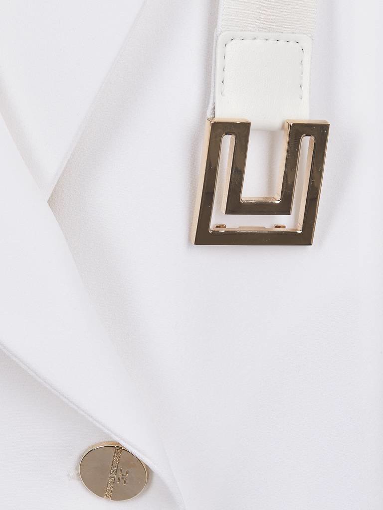 Elisabetta Franchi Sleeveless jacket dress white