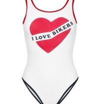Zoe Karssen I love bikers swimsuit white