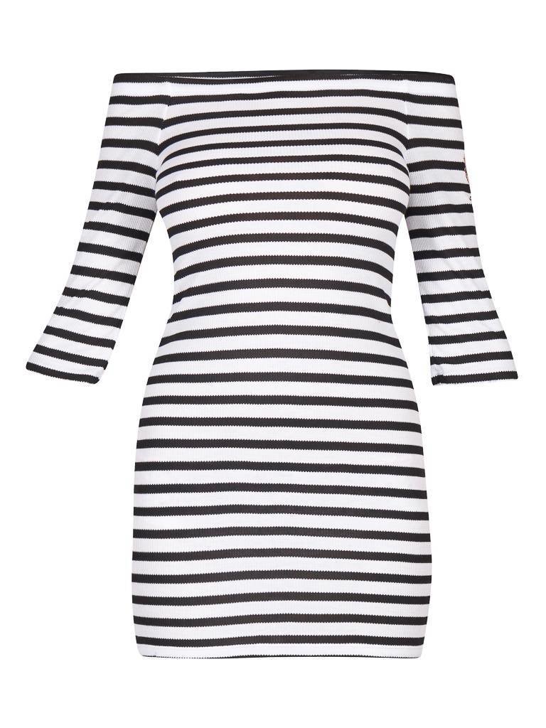 Zoe Karssen Definitely off-the-shoulder jurk wit