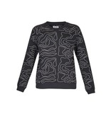 Zoe Karssen Map all over sweater zwart met zilveren details