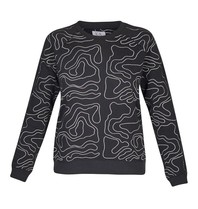 Zoe Karssen Map all over Sweater black with silver details