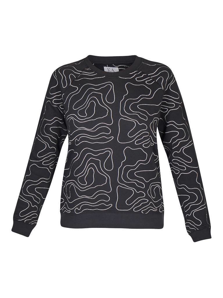 Zoe Karssen Map all over Sweater black with silver details