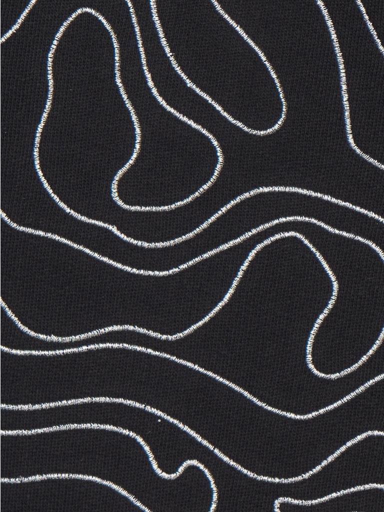 Zoe Karssen Map all over sweater zwart met zilveren details