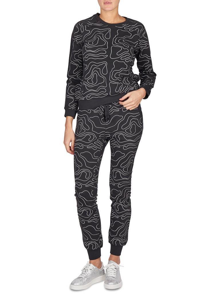 Zoe Karssen Map all over Sweater black with silver details