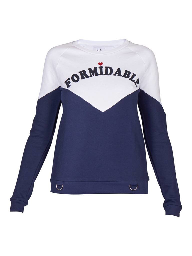 Zoe Karssen Formidable sweater wit-blauw