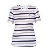 Zoe Karssen Gestreept t-shirt Runaway mouse wit-blauw