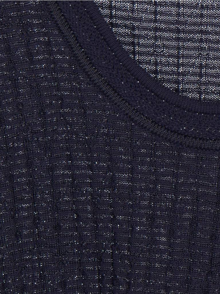 M Missoni Lurex Top mit V-Ausschnitt dunkelblau