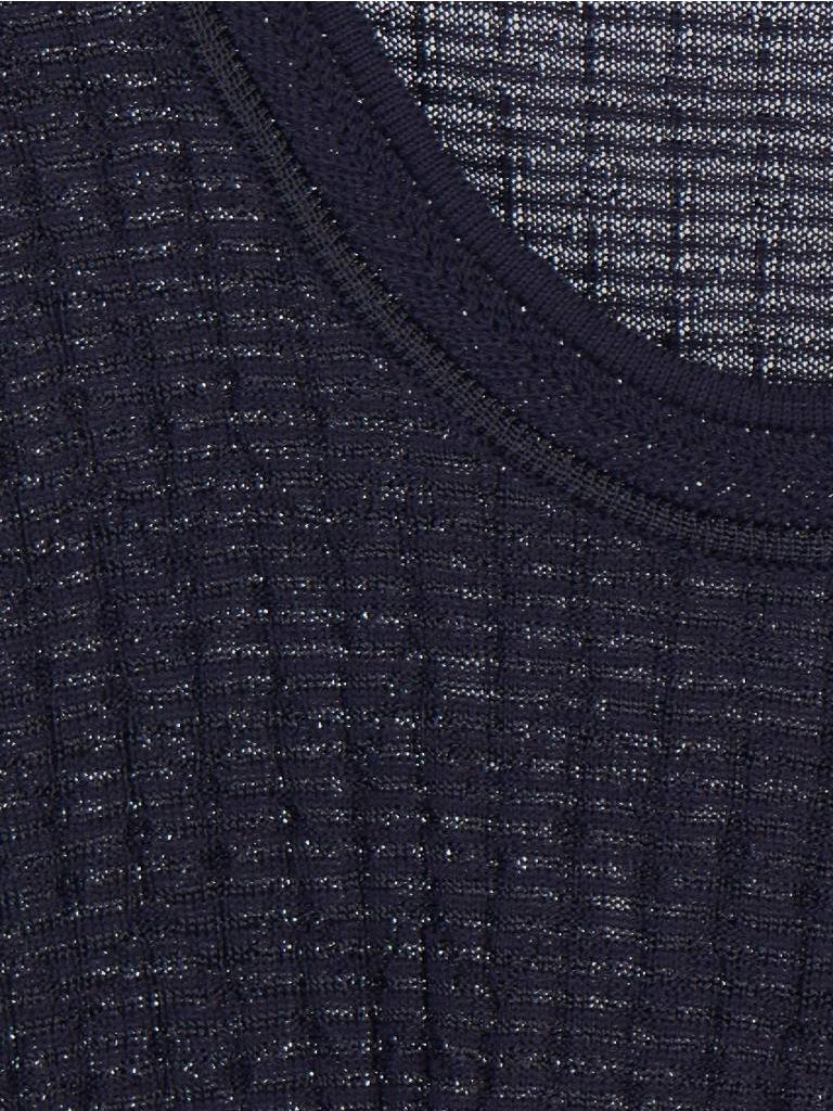 M Missoni Lurex v-hals top donkerblauw