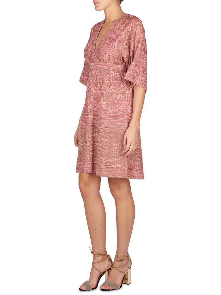 M Missoni V-hals jurk oud roze