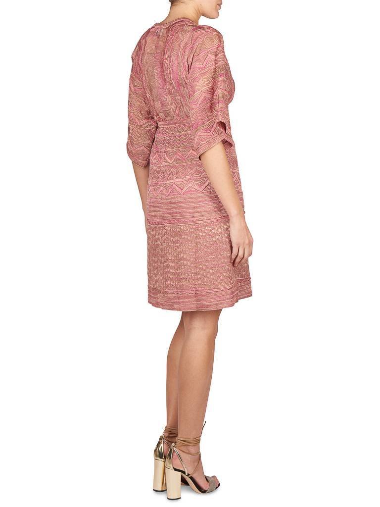 M Missoni V-Ausschnitt Kleid altrosa