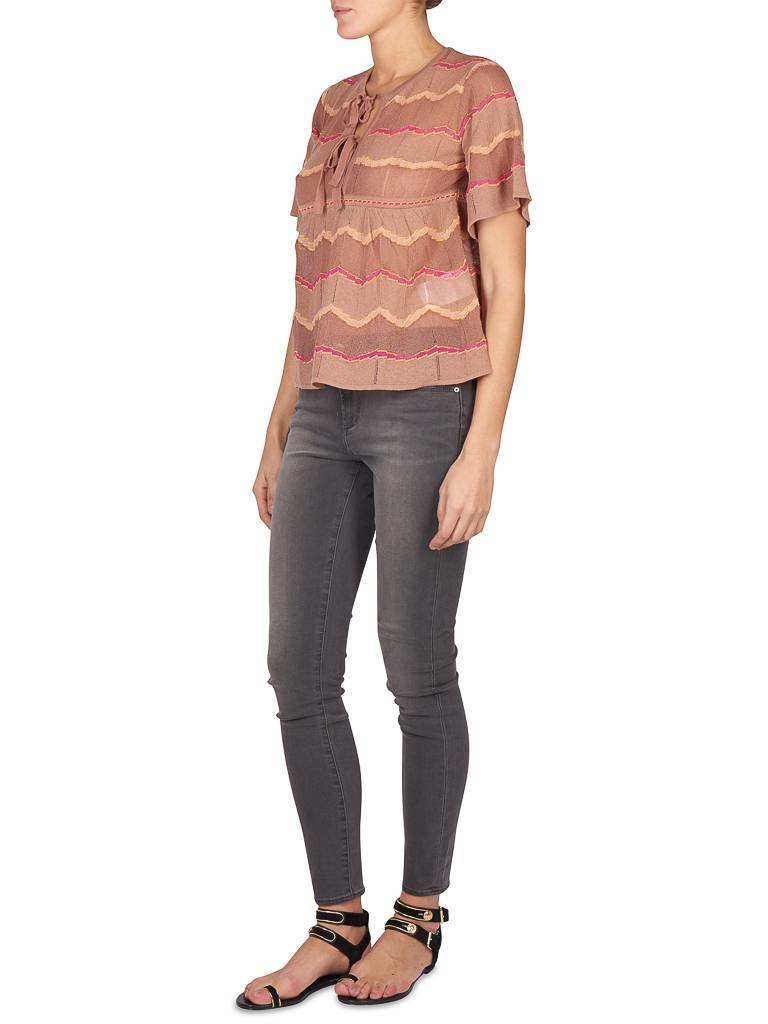 M Missoni Semi-transparante top taupe