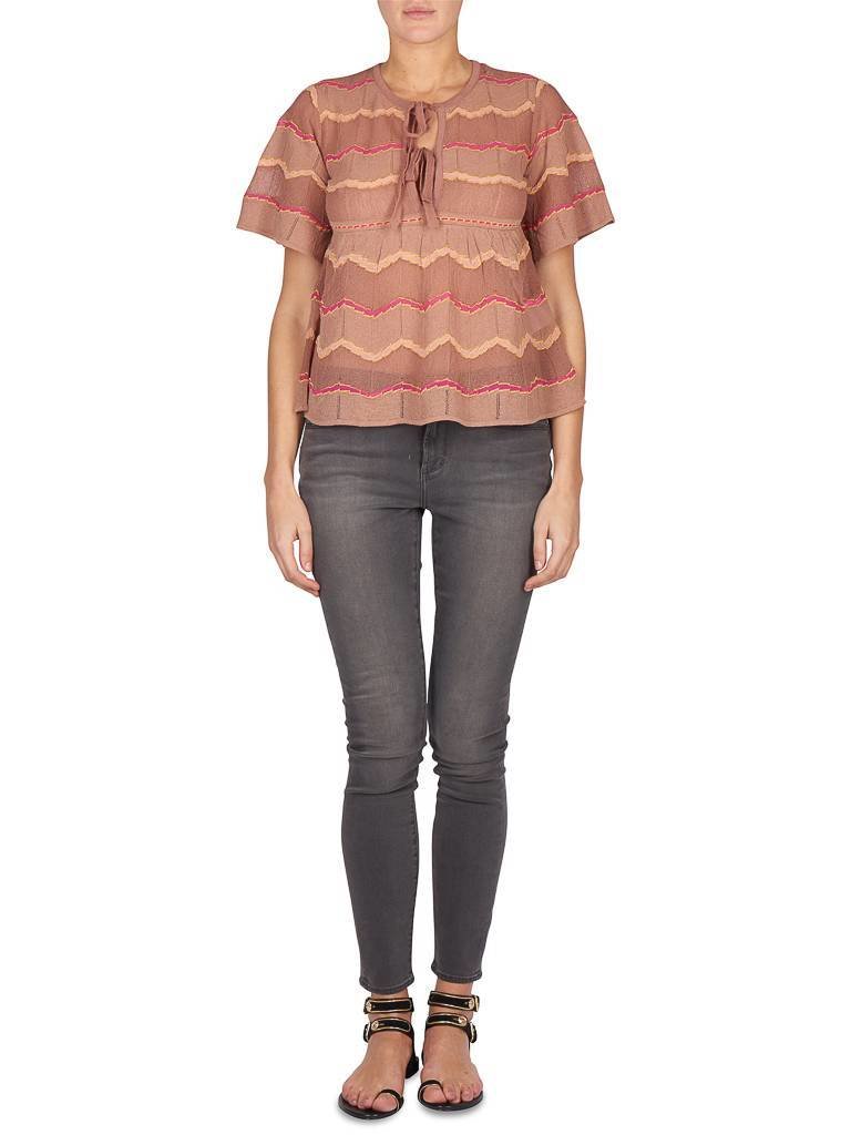 M Missoni Semi-transparent top taupe