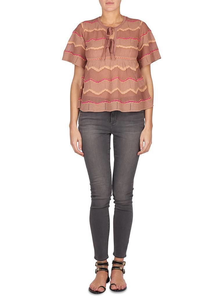 M Missoni Semi-transparente Top taupe