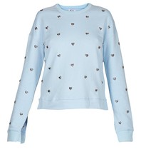 Zoe Karssen Hearts all over sweater lichtblauw
