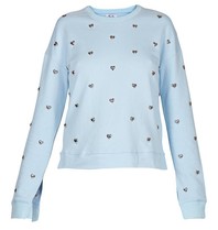 Zoe Karssen Hearts all over Sweatshirt hellblau