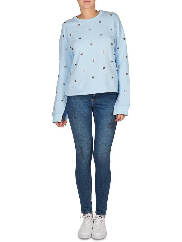 Zoe Karssen Hearts all over sweater lichtblauw