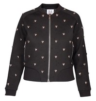 Zoe Karssen Hearts all over bomber jacket black