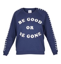 Zoe Karssen Be good or be gone sweater donkerblauw