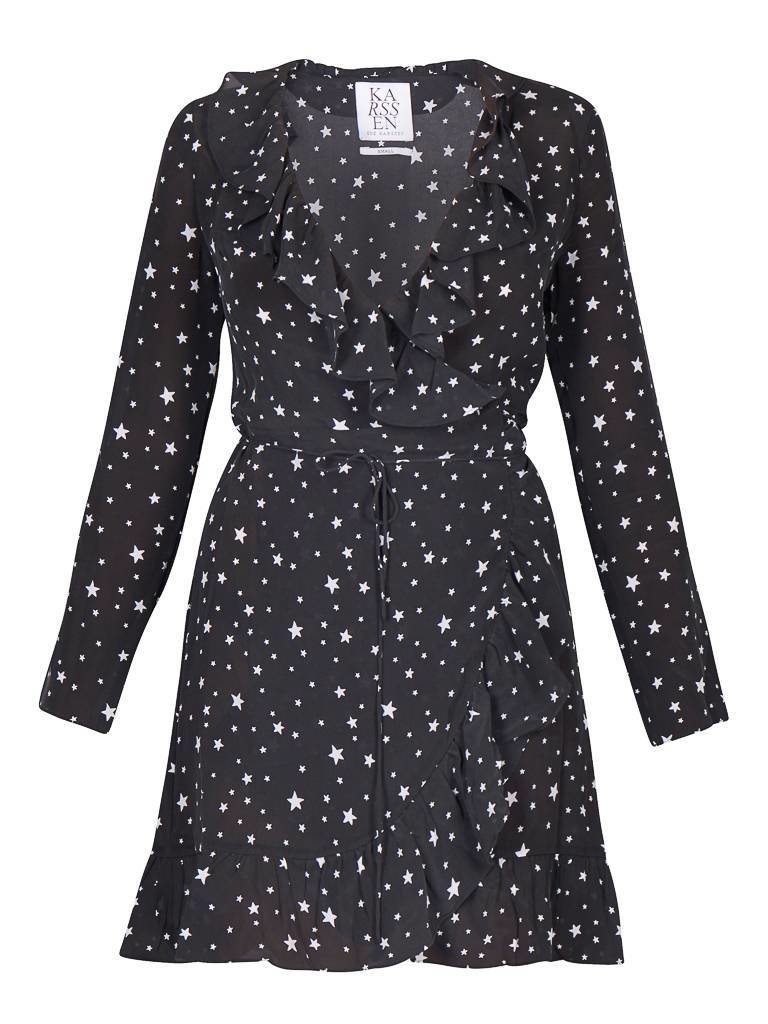 Zoe Karssen Stars all over Wickelkleid schwarz