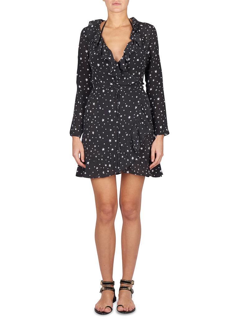 Zoe Karssen Stars all over wrap dress black