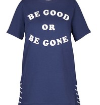 Zoe Karssen Be good or be gone jurk donkerblauw