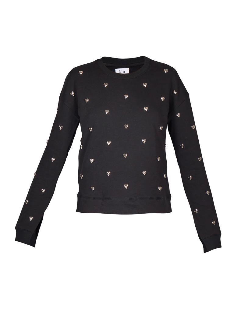 Zoe Karssen Hearts all over Sweatshirt schwarz