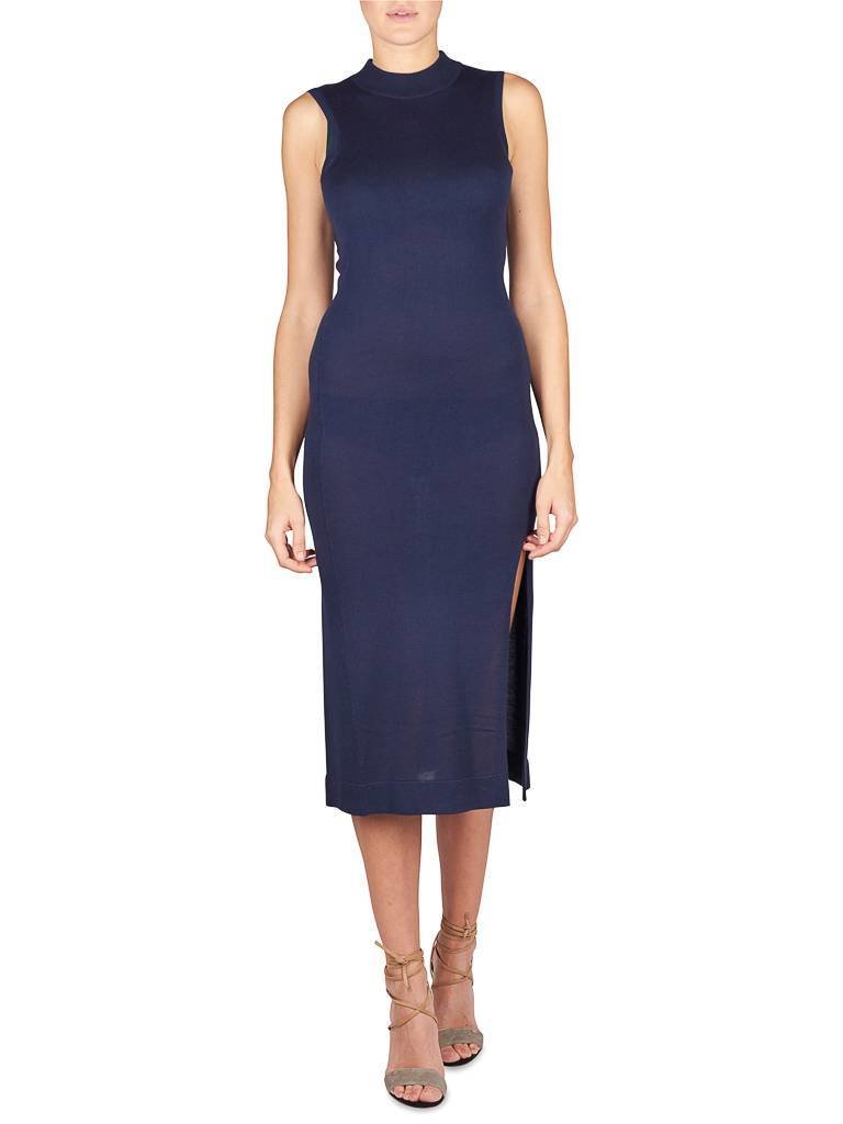 Adriano Goldschmied ärmellose Kleid mit Rollkragen dunkelblau