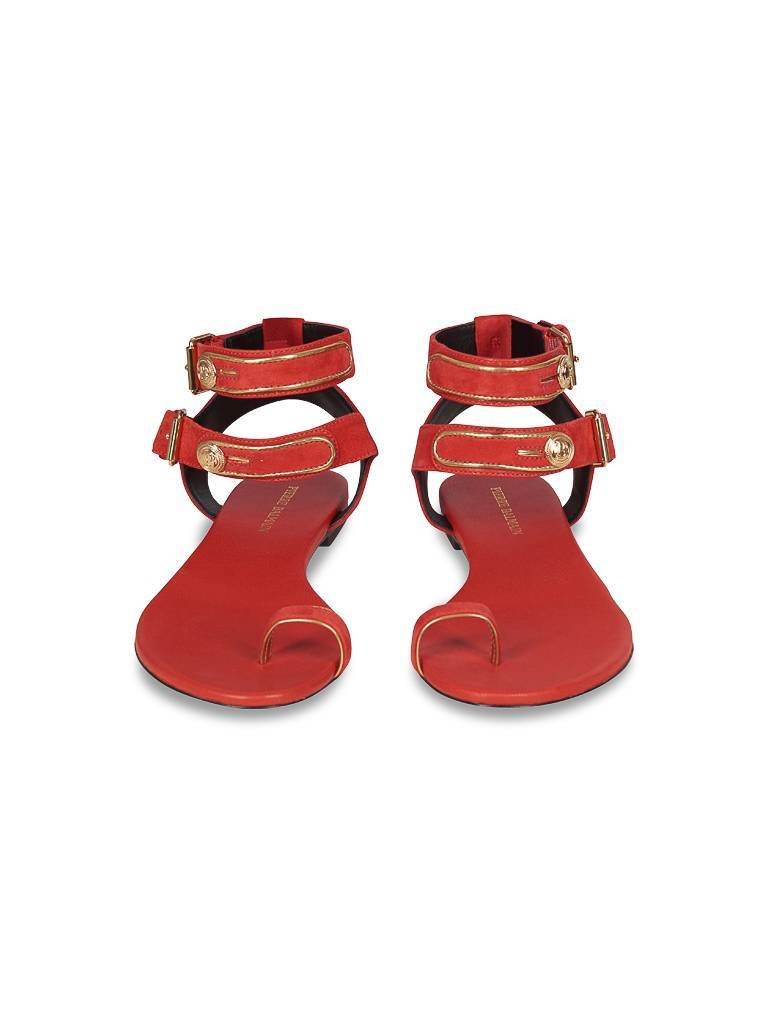 Pierre Balmain Sandalen mit Fußring rot