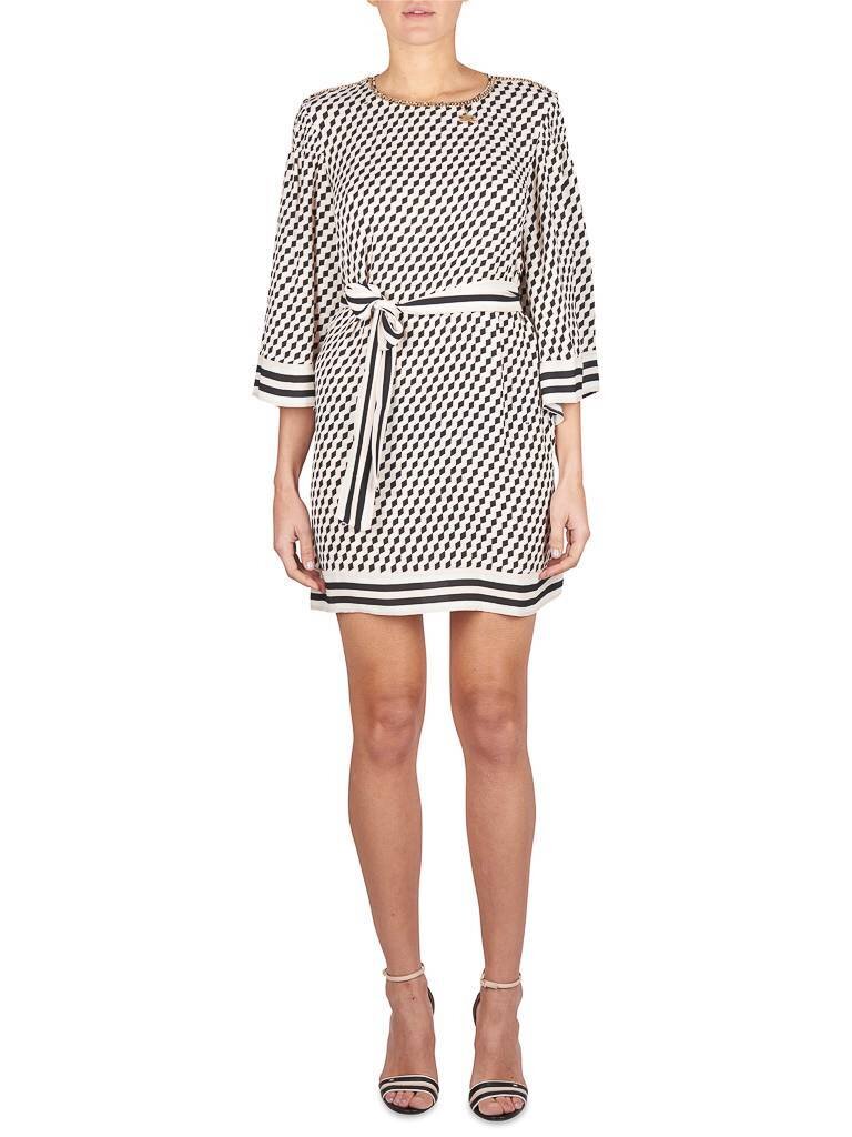 Elisabetta Franchi Mini jurk met blokjes print zwart