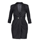 Elisabetta Franchi Wrap dress with gold buttons black
