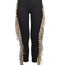 Elisabetta Franchi Trousers with fringes black