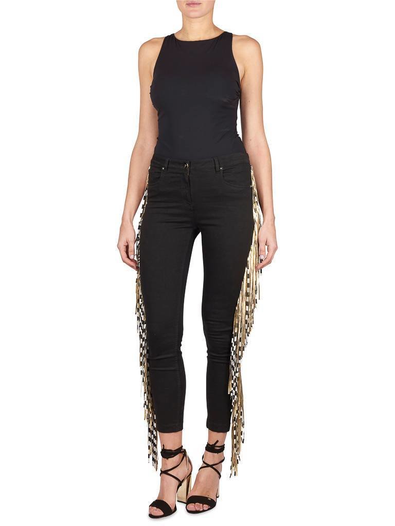Elisabetta Franchi Broek met fringes zwart