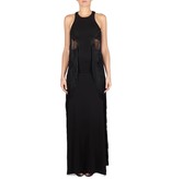 Elisabetta Franchi Maxi-Kleid mit Fransen schwarz