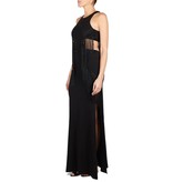 Elisabetta Franchi Maxi dress with fringes black