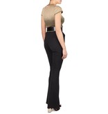Elisabetta Franchi Lurex Top mit kurzen Ärmeln Armee grün