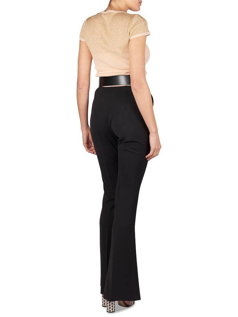 Elisabetta Franchi Lurex top with short sleeves soft pink