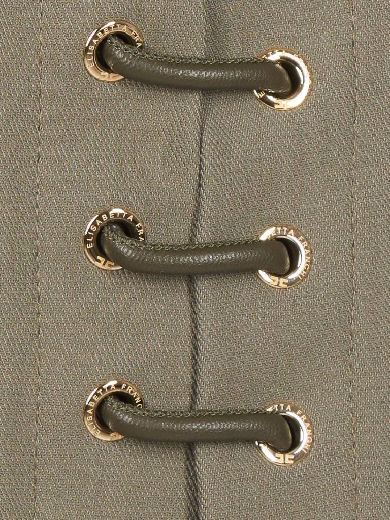 Elisabetta Franchi Minikleid mit Spitzen Detail Armee grün