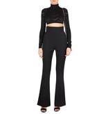 Elisabetta Franchi Open-weave crop top black